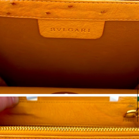 BVLGARI Ostrich Skin Crossbody Purse with Top Handle Vintage ONE OF A KIND - Picture 6 of 9